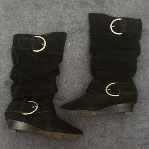 White Mountain Black Suede Women's Boots